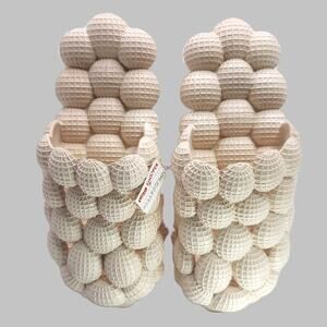 Charles Albert Bubbles Natural Slippers Massage Spa Golf Slides Textured Unisex